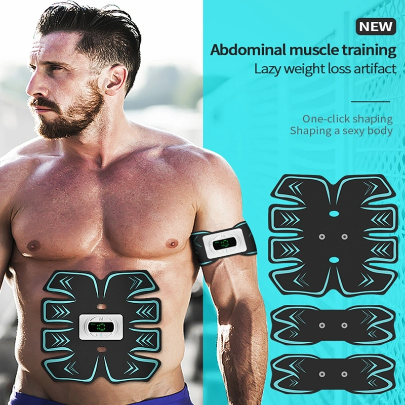 EMS Technology Home Body Weight Loss 6mode 15levels Vibration 8pack Abdominal Muscle Trainer Fitness Paste with USB Fast Charging