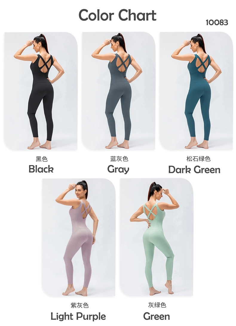 Women Yoga Sexy Backless Sleeveless Classic Workout One Piece V Neck Women Shapewear Bodysuits