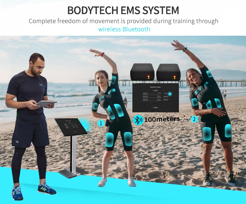 Bodytech Professional Wonder EMS Suit Deeply Muscle EMS Training Suit 1V2 Stand Machine